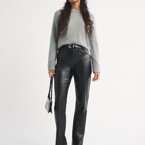 Abercrombie black vegan leather '90s Straight Ultra High Rise Curve Love Fit